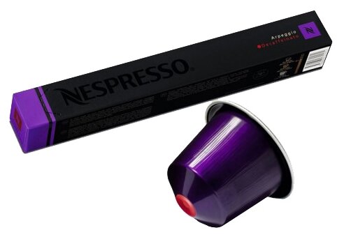 Оригинальные капсулы кофе Nespresso Arpeggio Decaffeinato эспрессо без кофеина, интенсивность 9, 1уп. 10 капсул