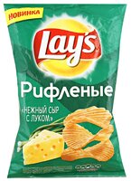 Чипсы Lay's картофельные Нежный сыр с луком рифленые, 150 г