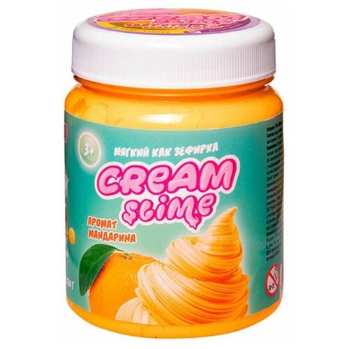 SLIME SF02-K Игрушка Cream-Slime с ароматом мандарина, 250 г cream slime 250 г аромат мандарина