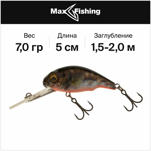 Воблер для рыбалки Savage Gear 3D Goby Crank 50 F цв. UV Red Black, 7 гр 50 мм, окуня, форель, кренк / всплывающий, до 2 м ручка для кофемолки comandante black crank xl