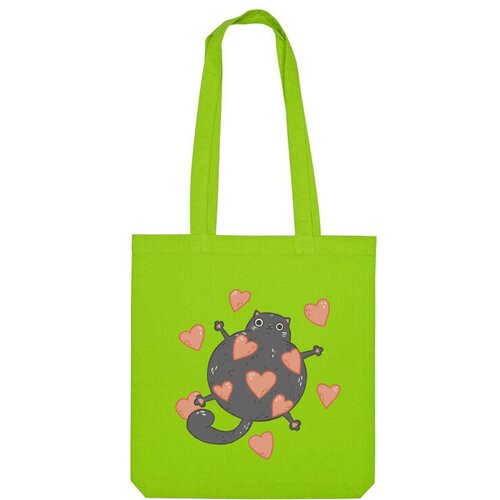 Сумка шоппер Us Basic, зеленый сумка мартовский котик в любви оранжевый