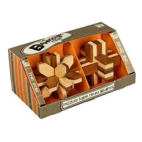 фото Набор головоломок professor puzzle bamboozlers – set of 2 the star + the cross (bz1059) 2 шт. коричневый