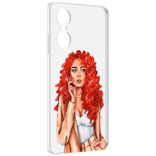 Чехол MyPads девушка-с-яркими-волосами женский для Tecno Pop 6 Pro задняя-панель-накладка-бампер