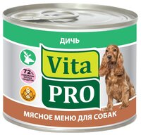 Корм для собак Vita PRO (0.2 кг) 6 шт. Мясное меню для собак, дичь