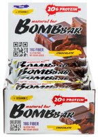 BombBar протеиновый батончик Natural Bar + Vitamin C (60 г)(20 шт.) овсяный с вишней