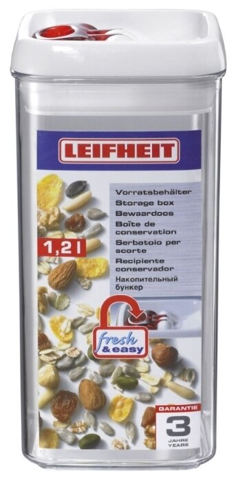 Контейнер для хранения, 1,2л, квадратный Leifheit Fresh&Easy - фото №5