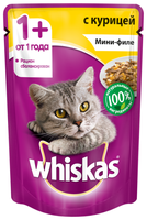 Корм для кошек Whiskas (0.085 кг) 24 шт. Мини-филе с курицей для взрослых кошек 0.085 кг 24