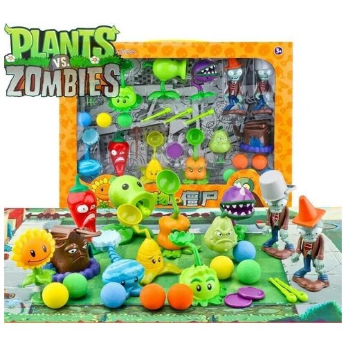 Игровой набор Зомби Против Растений инерционные игрушки Plants vs Zombie 12 фигурок/ Зомби Против Растений инерционные new genuine plants vs zombie 2 toys box set anime figure obstacle zombie plants pea sunflower soft rubber model battle game kid