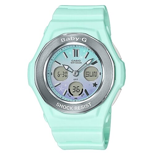 Наручные часы CASIO Baby-G BGA-100ST-3A, голубой, зеленый