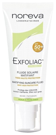 Noreva laboratories Exfoliac Матирующая эмульсия SPF 50+ Matifying suncare fluid, 40 мл