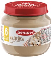 Пюре Semper индейка (с 6 месяцев) 90 г, 1 шт