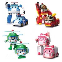 Silverlit Игровой набор Robocar Poli Штаб пожарника Роя (с 2 машинками) + 4 трансформера-робокар жел