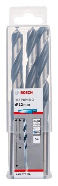 Сверло по металлу, по бетону, винтовое BOSCH PointTeQ 2.608.577.288 12 x 151 мм