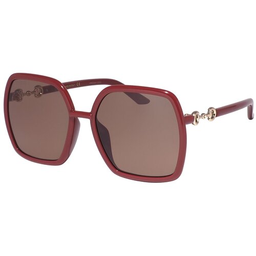 фото Солнцезащитные очки gucci, квадратные, оправа: пластик, для женщин, бордовый