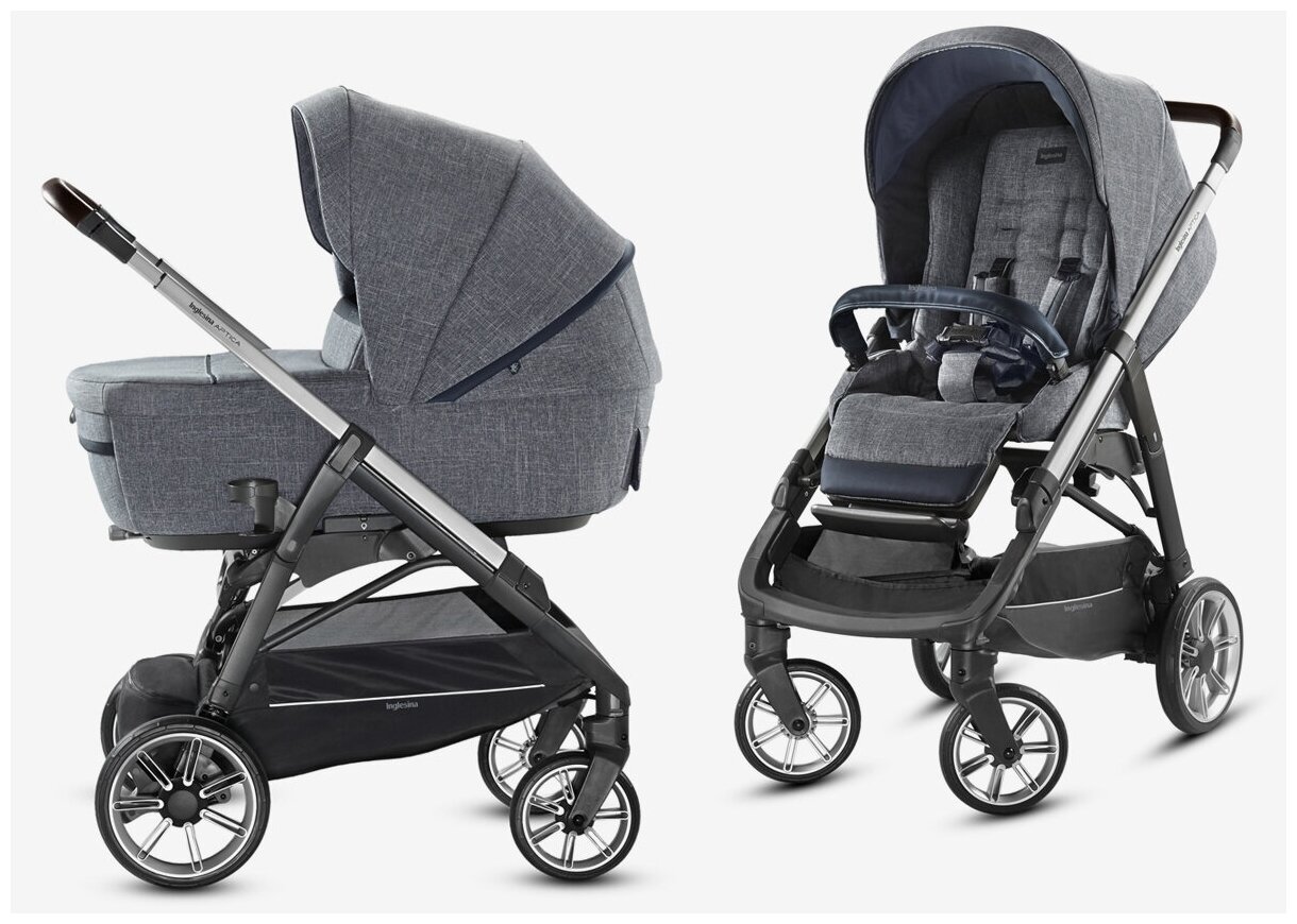 Коляска Inglesina Aptica System Duo 2 в 1 на шасси Graphite Coffee, Niagara Blue - фото №1