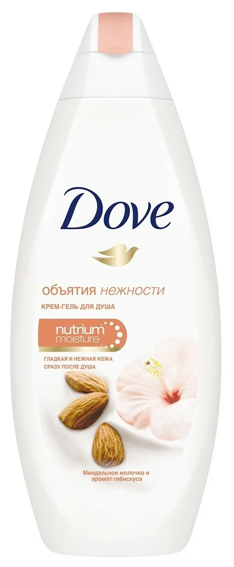 Крем-гель для душа Dove "Объятия нежности" Миндальное молочко и гибискус, 225 мл