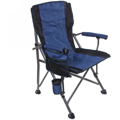 Кресло складное туристическое с подлокотниками до 120кг 64*53*90 см синее кресло складное с подлокотниками и подстаканником для пикника туризма