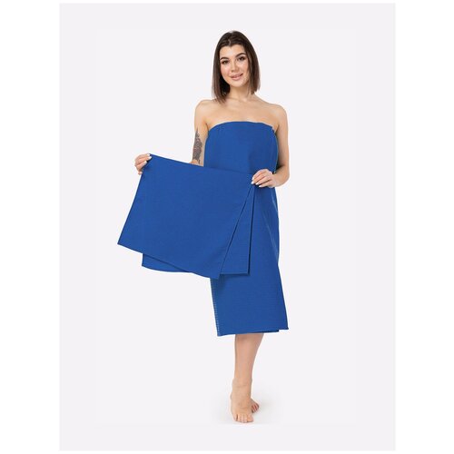 Набор для бани женский HappyFox, HF3563RDSP размер 90x150, цвет васильковый килт банный женский платье полотенце платье килт