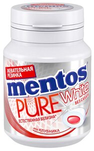 Фото Жевательная резинка MENTOS Pure white Вкус Клубника 54 г