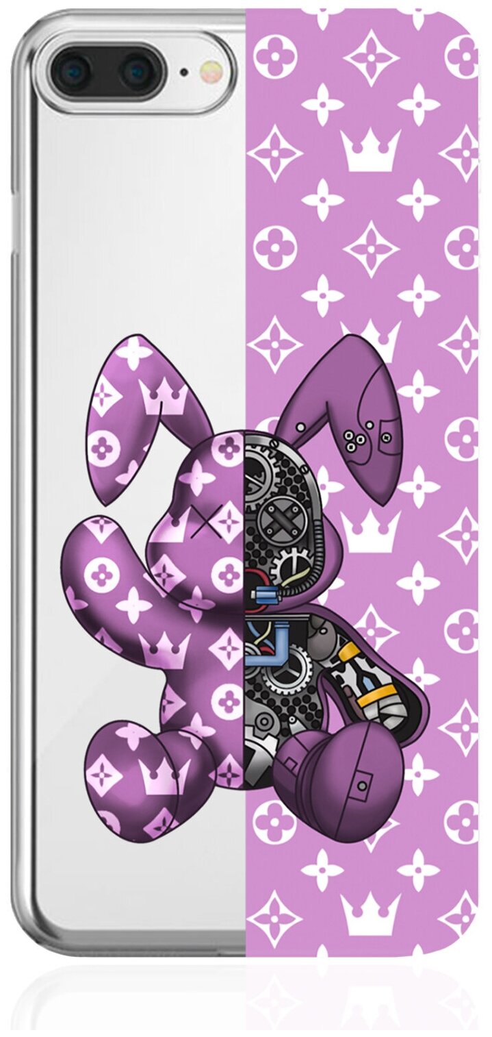 Прозрачный силиконовый чехол MustHaveCase для iPhone 7/8 Plus Bunny Розовый для Айфон 7/8 Плюс Противоударный