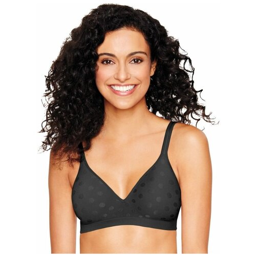 Мягкий бескаркасный бюстгальтер в горох на тонком поролоне черный XS 2711₽