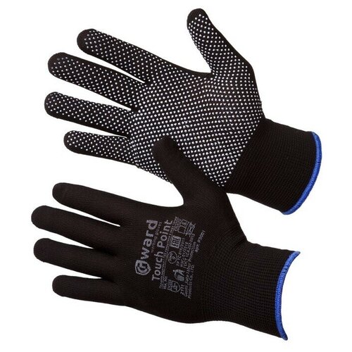 перчатки нейлоновые touch point черный 10 пар 9l Нейлоновые перчатки с микроточечным покрытием Gward Touch Point размер 9 L 6 пар