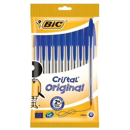 фото Bic набор шариковых ручек cristal original, 0.32 мм, 10 шт. (830863), синий цвет чернил