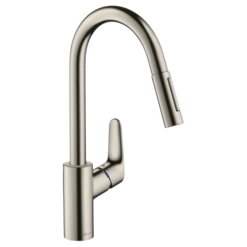 Смеситель для кухни (мойки) hansgrohe Focus 31815800 сталь смеситель hansgrohe смеситель hansgrohe focus 31820800 для кухонной мойки