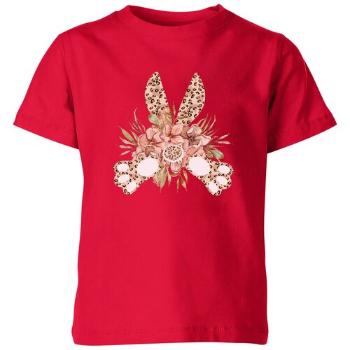 Футболка Us Basic, размер 12, красный детская футболка леопардовый цветочный заяц акварельный букет 164 темно розовый