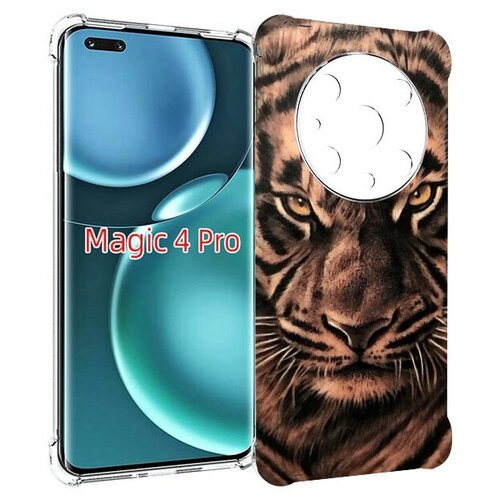 Чехол MyPads злой-большой-тигр для Honor Magic4 Pro / Magic4 Ultimate задняя-панель-накладка-бампер