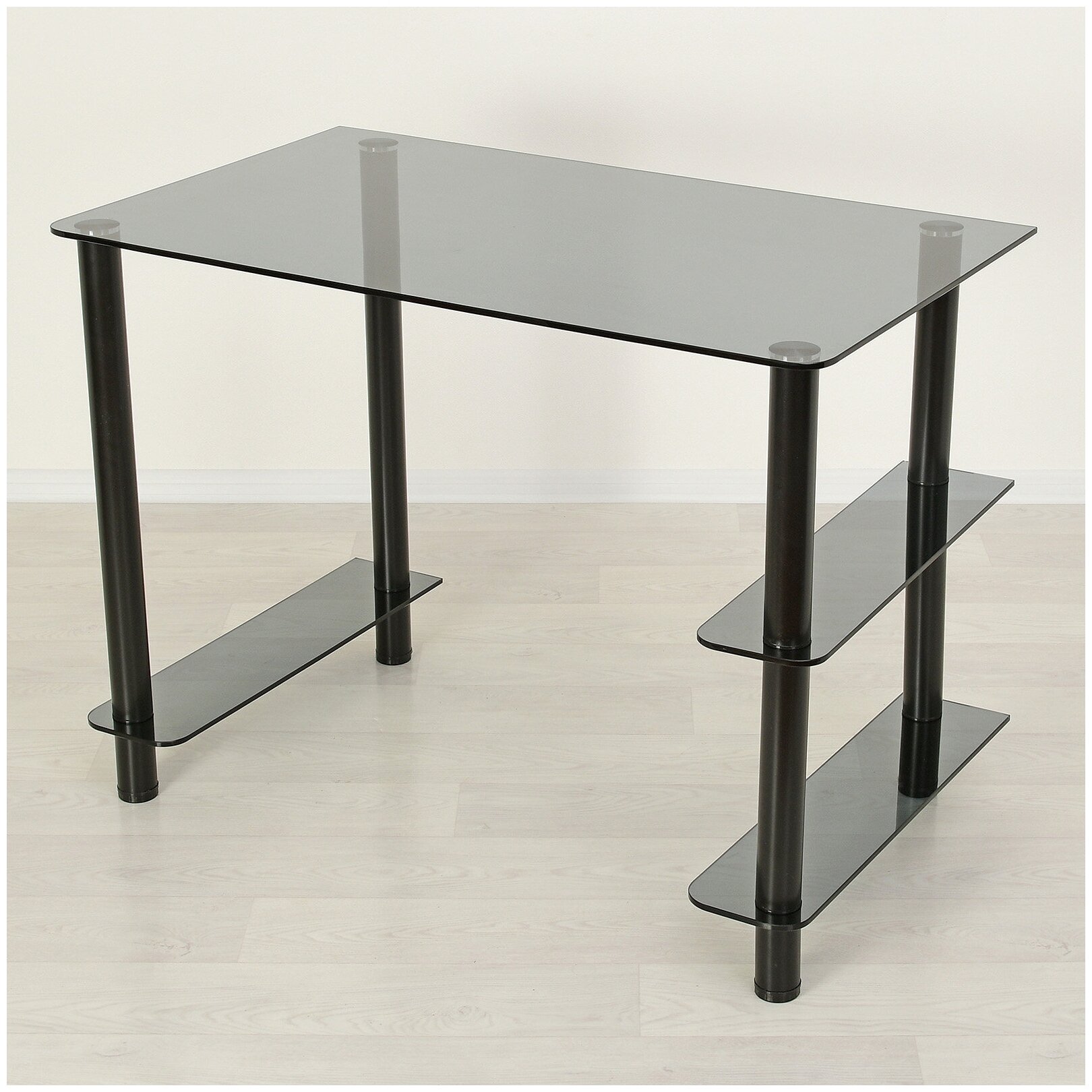 Стеклянный компьютерный стол G020 серый/черный (900х550)