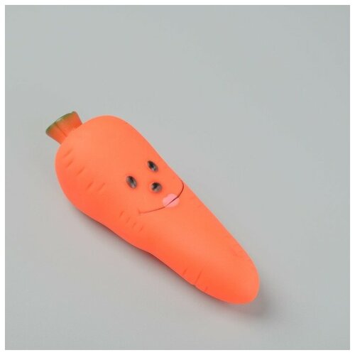 Игрушка пищащая Морковка для собак, 12 см, оранжевая игрушка для собак пижон морковка пищащая 12 см оранжевая