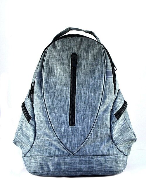 Рюкзак с уплотнённой спинкой Т2014.28 42см (со светоотражающими элементами) Джинс серый (п/упаковка) (22435)