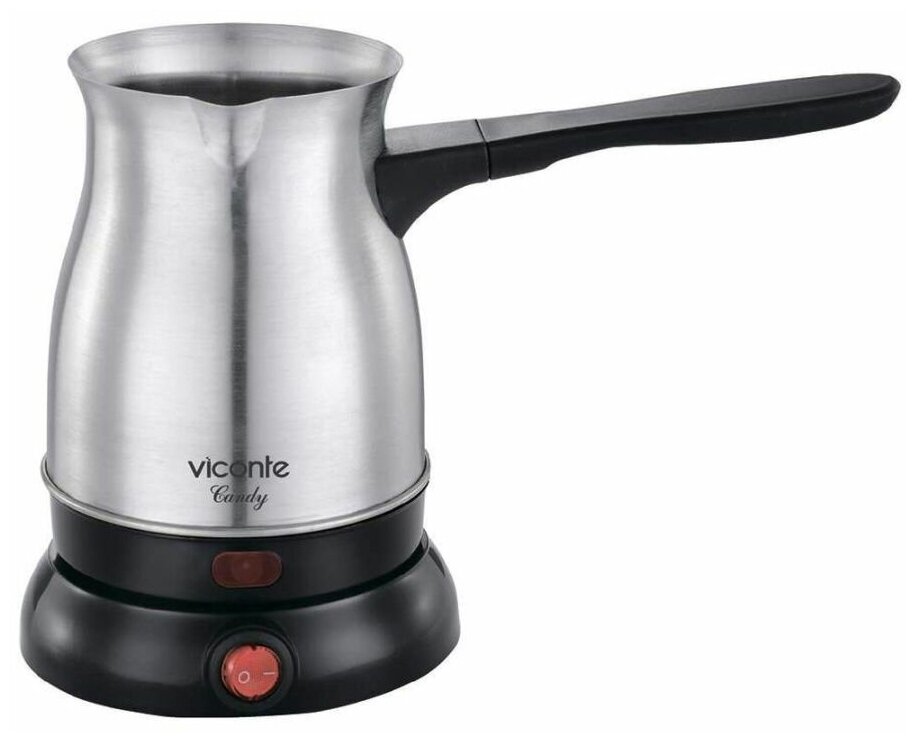 Турка электрическая VC-336 кофеварка из нержавеющей стали на 4 чашки со съемной ручкой электротурка для кофе