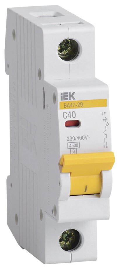 Выключатель автоматический 1П 40А характеристика C 4,5кА IEK ВА47-29