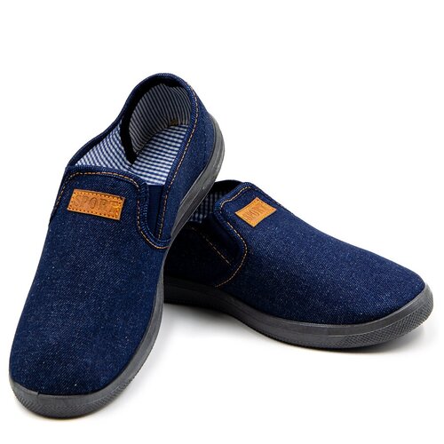 Слипоны ShoesKomfort М-52 мужские (синий, размер 39) / кеды текстильные джинсовые