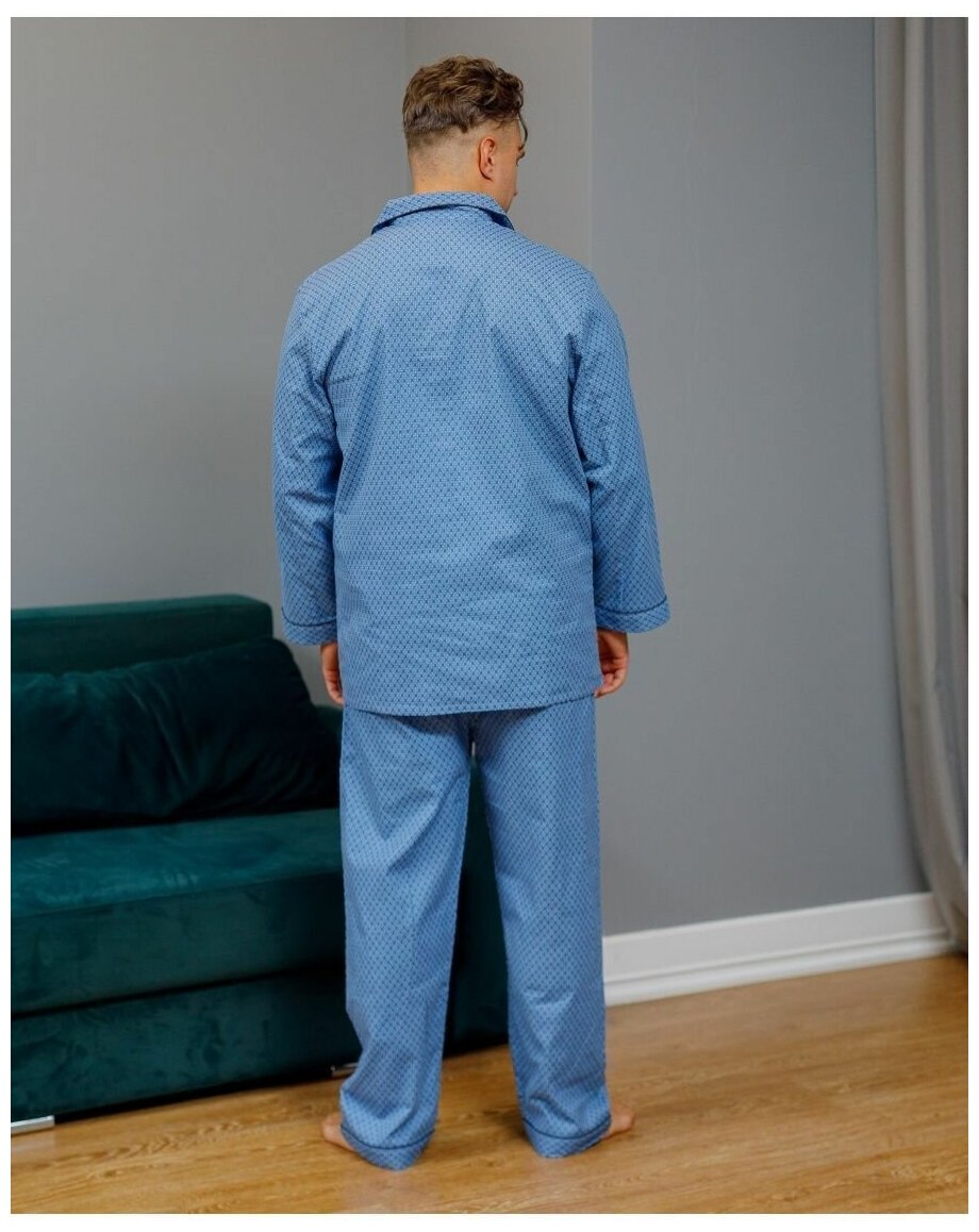 Пижама мужская со штанами и рубашкой хлопок фланелевая - фотография № 4