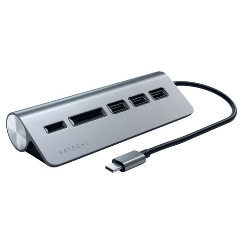 фото USB-концентратор Satechi Type-C Aluminum USB 3.0 Hub & Micro/SD Card Reader, разъемов: 3, space gray