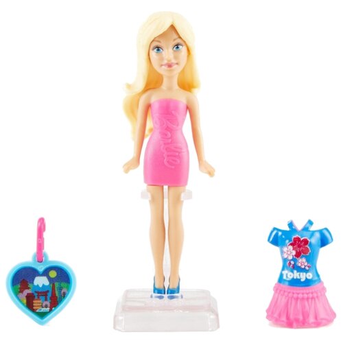 фото Мини-кукла barbie путешественники блондинка в розовом платье, fdx95