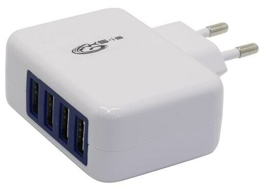 KS-is Forji KS-288 Зарядное устройство USB (Вх. Ac110-220v, Вых. Dc5v, 4xUSB 4.2A)
