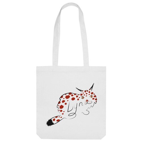 Сумка шоппер Us Basic, белый детская футболка lynx рысь рисунок с надписью краска кляксы 128 красный