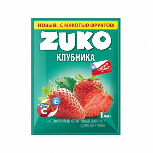 Растворимый напиток со вкусом клубники 25гр ZUKO (блок 12шт по 25гр)