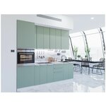 Кухонный гарнитур Фьюжен, Зеленый матовый, 2600 мм - изображение