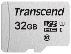 Карта памяти Transcend microSDHC 300S Class 10 UHS-I U1 32GB + SD adapter (TS32GUSD300S-A)