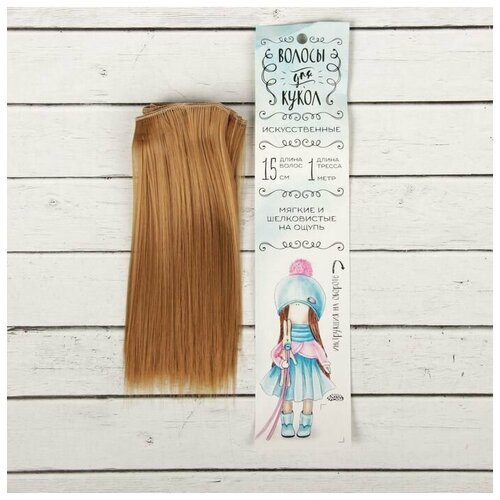 фото Волосы - тресс для кукол «прямые» длина волос: 15 см, ширина: 100 см, цвет № 28./ в упаковке: 1 sweet home