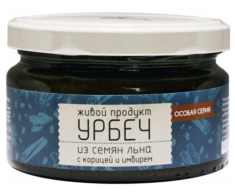 Урбеч Живой Продукт из семян льна с корицей и имбирем, 225 г