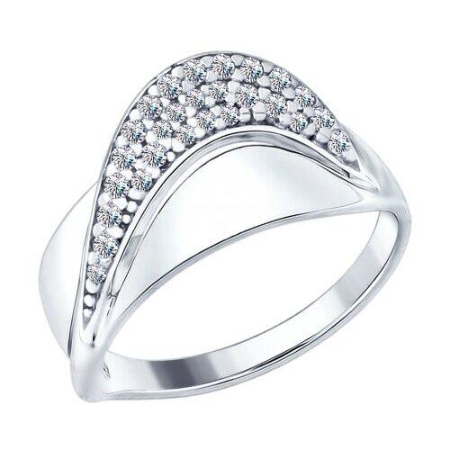 фото Серебряное кольцо sokolov 94012420 с фианитом, размер 16,5 diamant-online