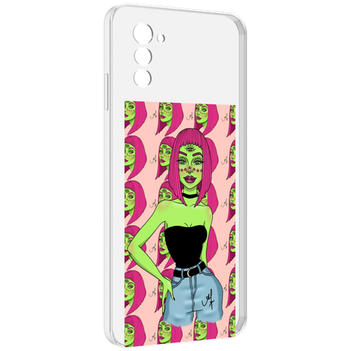 Чехол MyPads зеленая-девушка-с-глазом женский для UleFone Note 12 / Note 12P задняя-панель-накладка-бампер