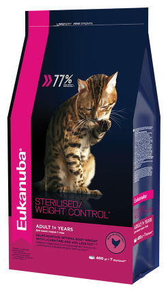 Eukanuba ADULT STERILISED WEIGHT CONTROL (Эдалт Кэт Стерилайзд) (Сухой корм 400 г) - фотография № 1