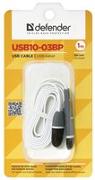 Кабель Defender USB - microUSB/Apple Lightning (USB10-03BP) 1 м черный